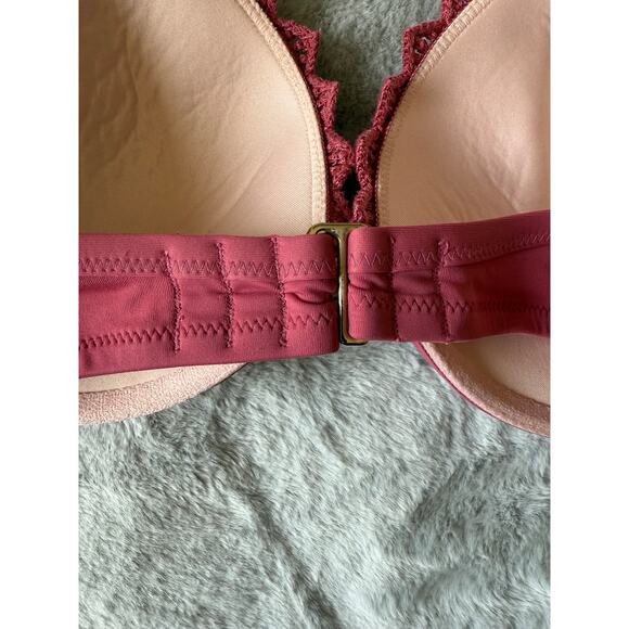 Shade & Shore 34DD Crochet Halter Bikini Top Pink Underwire Swim Bra Large Cup - Picture 6 of 8